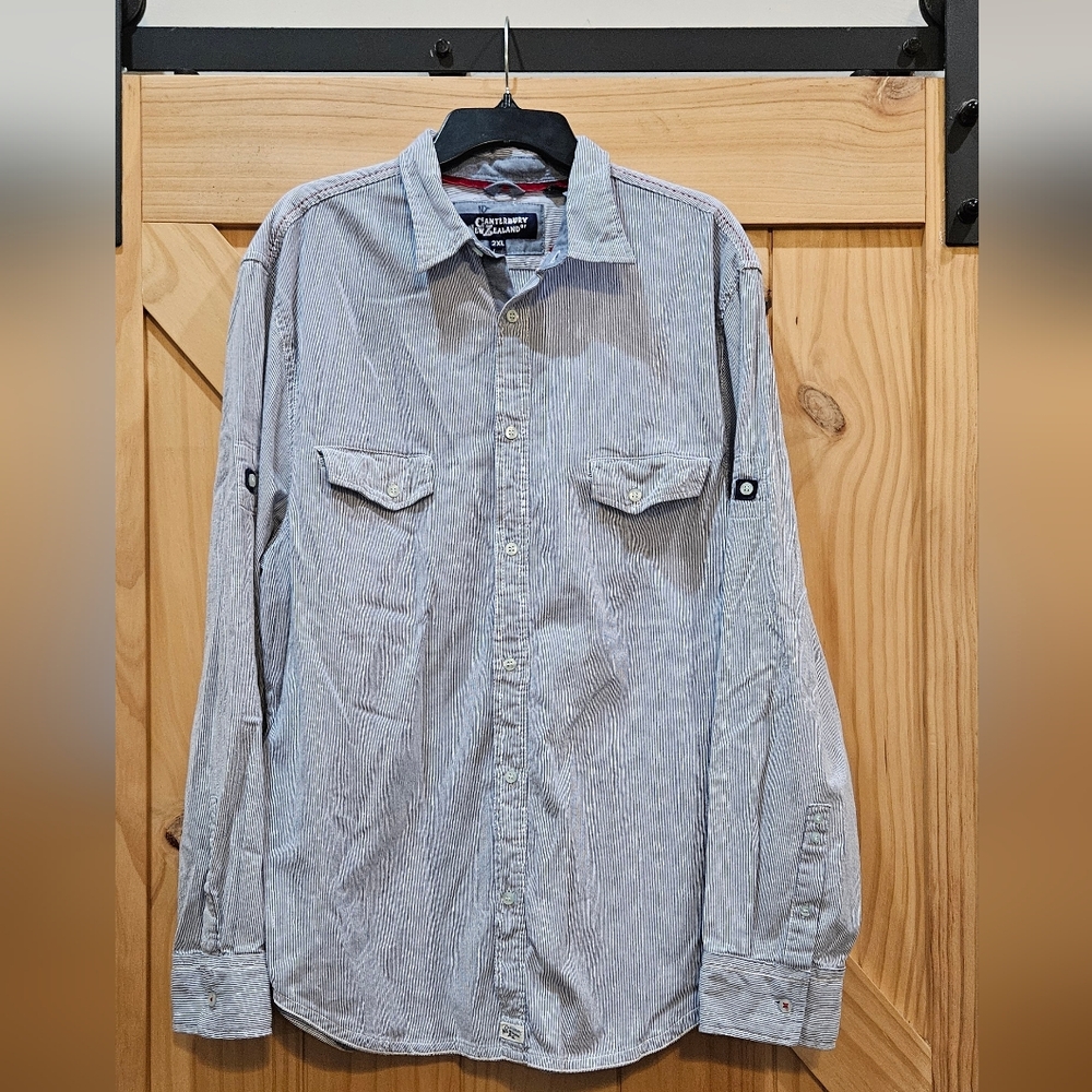 Canterbury Of New Zealand | Striped Button Closure Shirt | 2XL